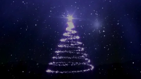Sparkling Spiral Light Christmas Tree Animation Stock Footage 336013851