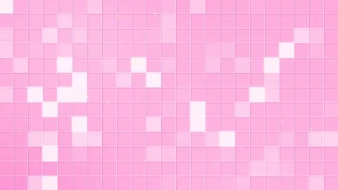 Sparkling square grid background pink glowing lights Stock Illustration