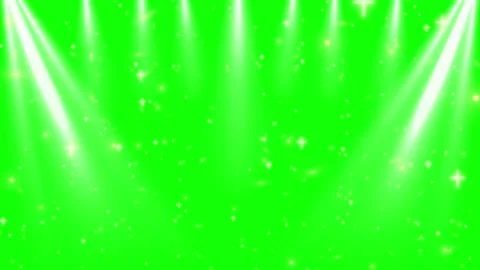Sparkling stage lights on green background with glitter Video stock 337924223