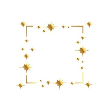 Sparkling star blank border frame design Stock Illustration