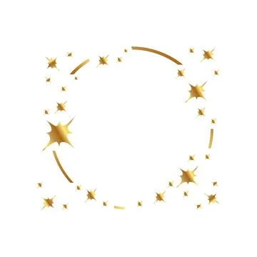 Sparkling star blank border frame design Stock Illustration