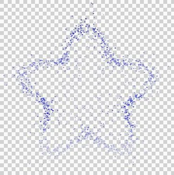 Sparkling star of tiny elements on transparent background, cut out Illustrazione stock