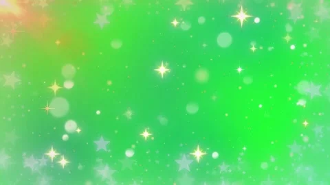 Sparkling starbursts and bokeh lights dance on a vibrant green gradient 스톡 동영상 343805000