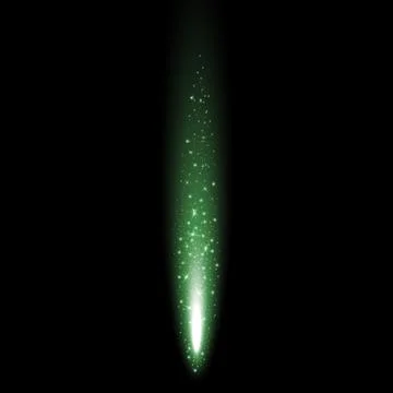 Sparkling stardust, falling particles of light, green color Stock Illustration