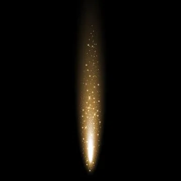 Sparkling stardust, falling particles of light, golden color Stock Illustration