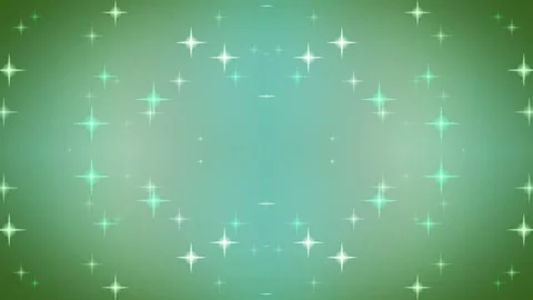 Sparkling Stars on Green Teal Gradient Background Loop Stock Footage 331352500