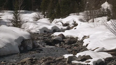 Sparkling stream pours over rocks. Video stock 36750072