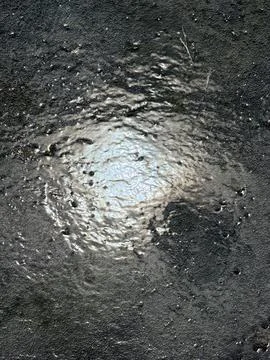 Sparkling Sun Reflection on Shallow Stream Surface Stock Photos