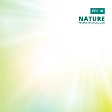 Sparkling sunlight and flares of light from the sides on a green background o Illustrazione stock