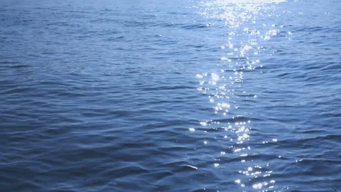 Sparkling Sunlight on Water Waves Stock Footage