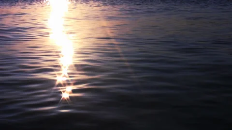 Sparkling Sunset Waves III Stock Footage