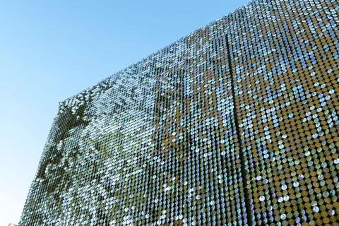 Sparkling texture against a blue sky background. Foto stock