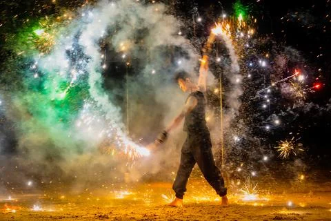 Sparkling time - Fireshow Stock Photos