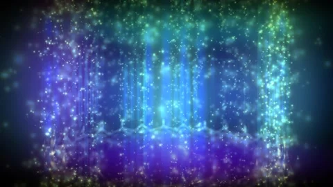 Sparkling Tiny Lights Array S Spinning Purple Green Stage Background Video stock 276629374