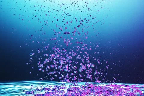 Sparkling turquoise water with bubbles Stock Photos