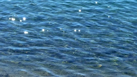 Sparkling water blue surface background with sun light Stock Footage 126090435