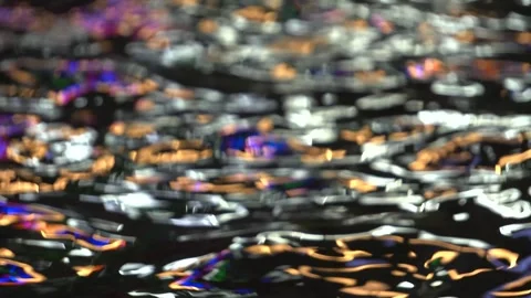 Sparkling Water Surface with Colorful Light Reflections Stock Footage 316893089
