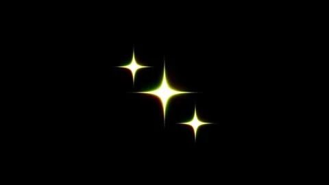 Sparkling White Cartoon Doodle Star with Glitter Effects, Seamless 4K Loop Video stock 337789155
