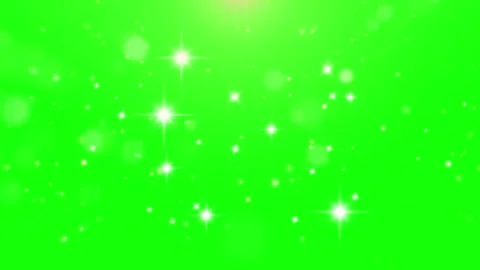 Sparkling white lights on green background glittering stars Video stock 337983557