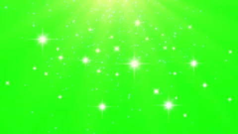 Sparkling white particles fall on green screen with bright lights Stock Footage 337447807