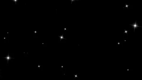 Sparkling White Star Overlay on Black Background for Video Effects Stock Footage 335615006