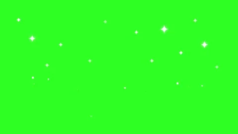 Sparkling white star particles twinkling on a bright green screen background Stock Footage 346504169