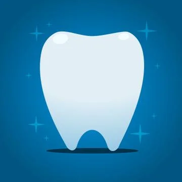 The Sparkling white tooth. Isolated Vector Illustration Stock Illustration