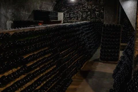 Sparkling wine cellar Stock Photos