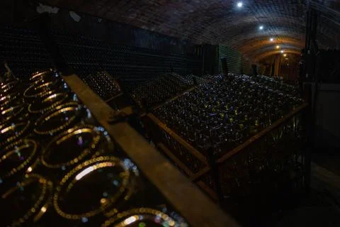 Sparkling wine cellars Stock Photos