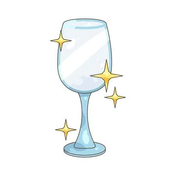 Sparkling wine glass Stock Illustration
