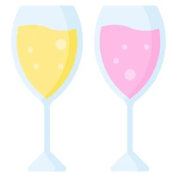 Sparkling wine icon, Beverage flat vector illustration Stock Illustration