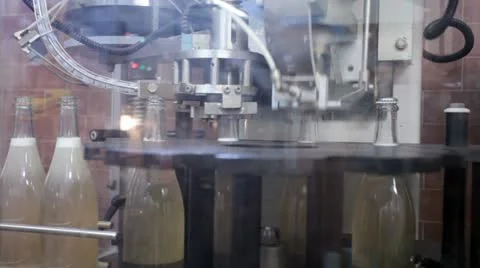 Sparkling wine production champagne method: wine bottling process . Stock Footage 11439738