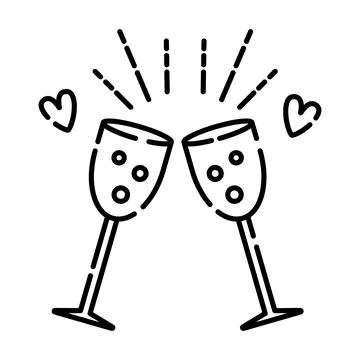 Sparkling wine, vector illustration Stock Illustration