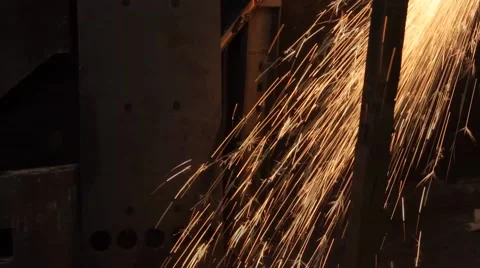 Sparkls of metal cutting Stock Footage 62865233