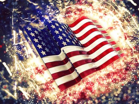 Sparkly American flag background Foto stock