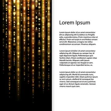 Sparkly gold glitter effect with falling luminous particles Illustrazione stock