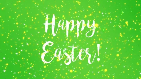 Sparkly green Happy Easter greeting card video Stock Footage 122354500