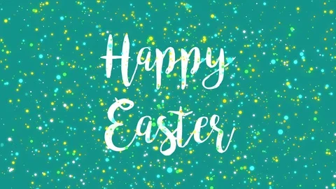 Sparkly teal green Happy Easter greeting card video Stock Footage 127725648