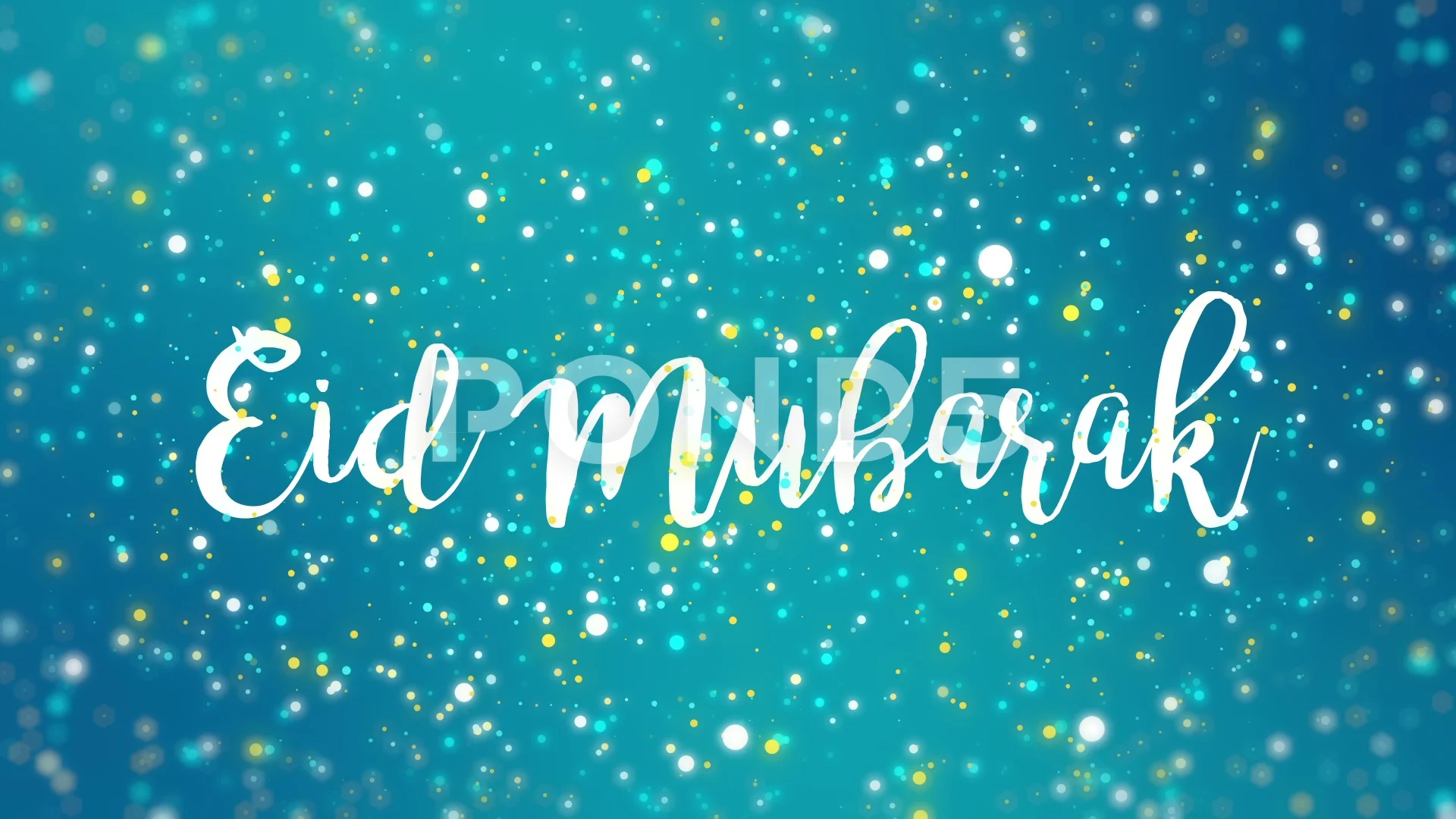 Sparkly Turquoise Blue Eid Mubarak Greet Stock Video Pond5