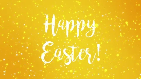Sparkly yellow Happy Easter greeting card video Stock Footage 122354449