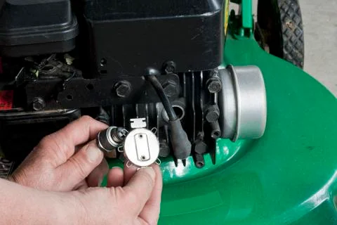 Sparkplug maintenance Stock Photos