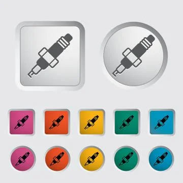 Sparkplug single icon. Stock Illustration