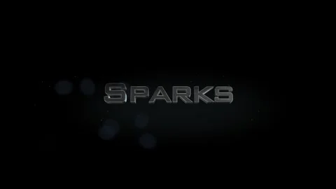Sparks 3D title word made with metal animation text on transparent black Stock Footage 255628526