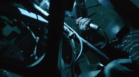 Sparks are falling down in slow motion Stock Footage 64276076