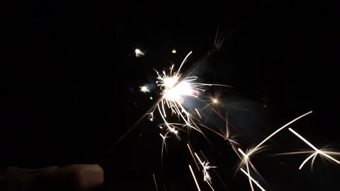 Sparks from a Bengal fire Stock Footage 145518101