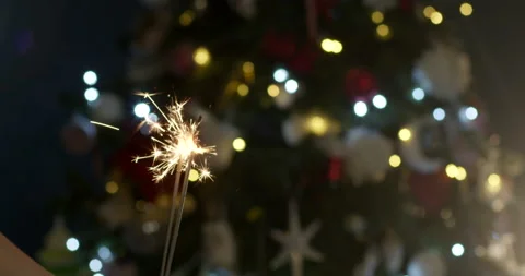 Sparks of bengal fire Stock Footage 233157318