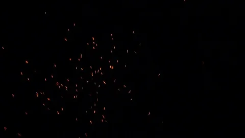Sparks on black background Stock Footage 74375572