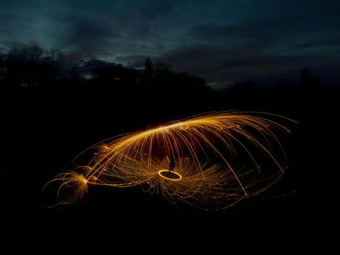 Sparks on a black background Stock Photos