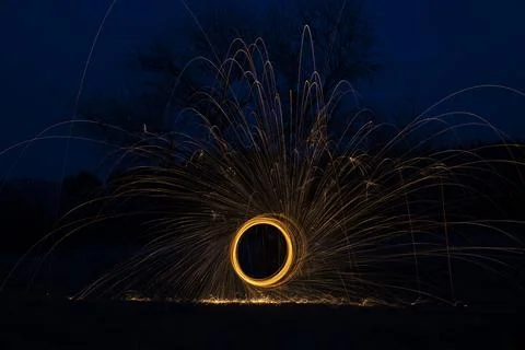 Sparks on a black background Stock Photos