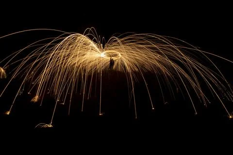 Sparks on a black background Stock Photos